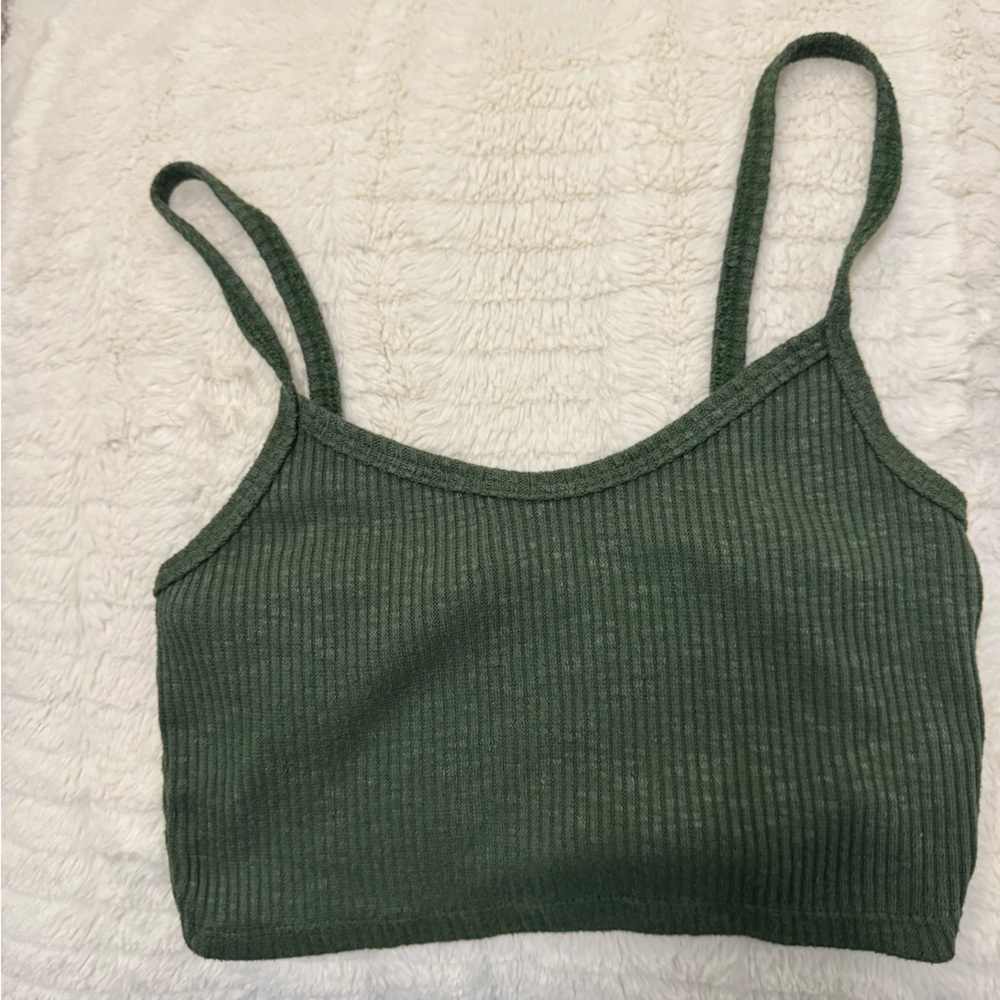 Olive Ribbed Knit Top - Picture 1 of 4